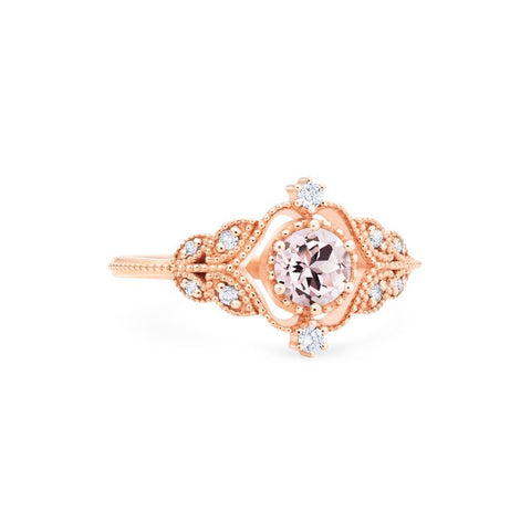 [Adeline] Vintage Rose Ring in Morganite Women's Ring michelliafinejewelry   