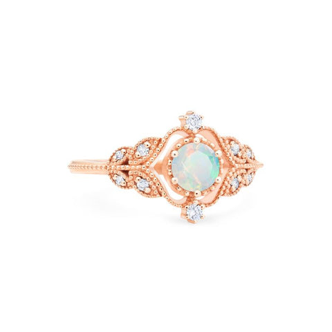 [Adeline] Vintage Rose Ring in Opal Women's Ring michelliafinejewelry   