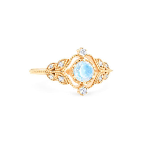 [Adeline] Vintage Rose Ring in Moonstone Women's Ring michelliafinejewelry   