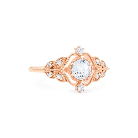 [Adeline] Vintage Rose Engagement Ring in Diamond / Moissanite Women's Ring michelliafinejewelry   