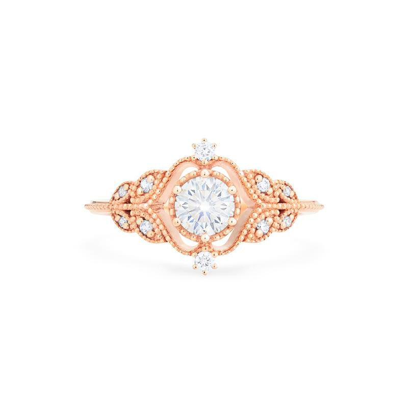 [Adeline] Vintage Rose Ring in Moissanite / Diamond Women's Ring michelliafinejewelry   