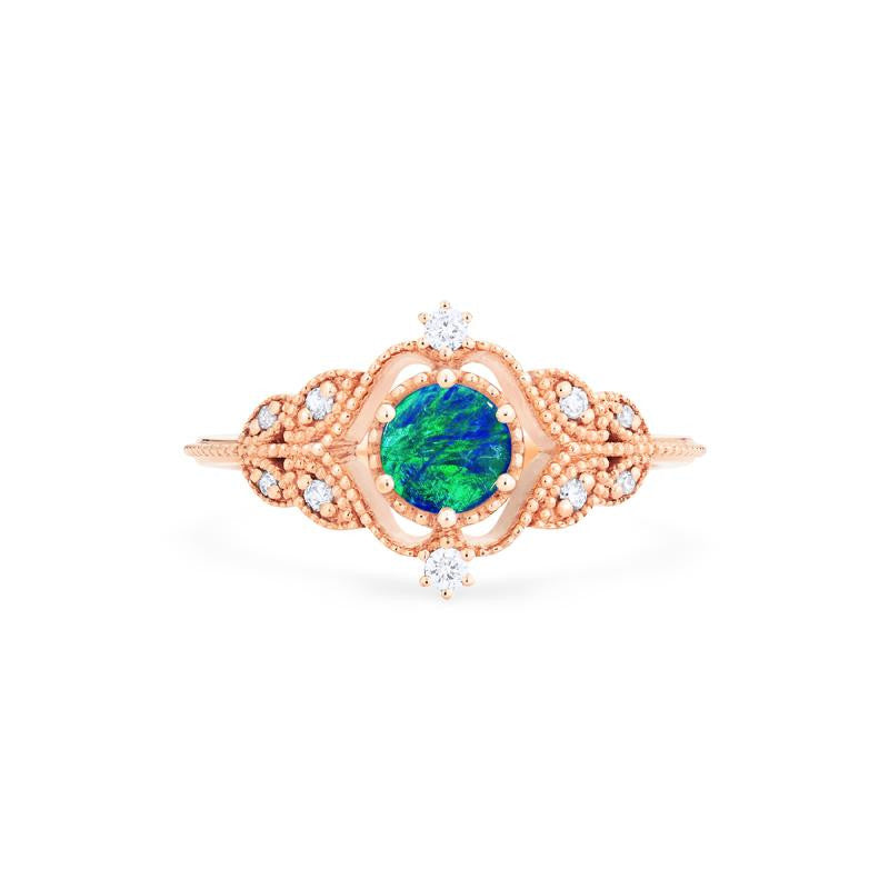 [Adeline] Vintage Rose Ring in Australian Boulder Opal Women's Ring michelliafinejewelry   