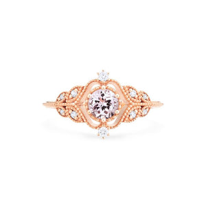 [Adeline] Vintage Rose Ring in Morganite Women's Ring michelliafinejewelry   
