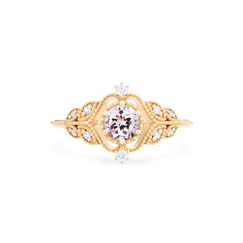 [Adeline] Vintage Rose Ring in Morganite Women's Ring michelliafinejewelry   