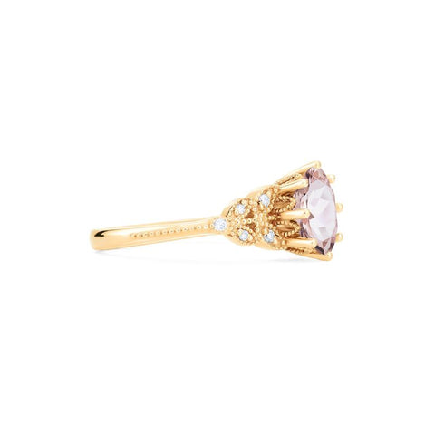 [Olivia] Classic Floral Oval Engagement Ring in Morganite Women's Ring michelliafinejewelry