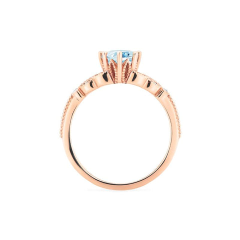 [Olivia] Classic Floral Oval Cut Ring in Aquamarine Women's Ring michelliafinejewelry   