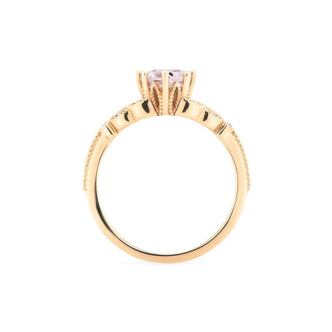 [Olivia] Classic Floral Oval Engagement Ring in Morganite Women's Ring michelliafinejewelry