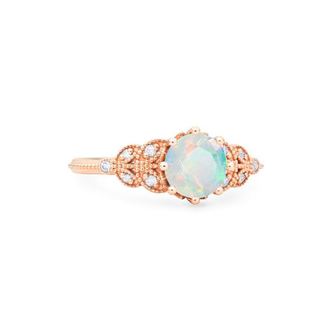 [Kerensa] Classic Floral Engagement Ring in Opal Women's Ring michelliafinejewelry