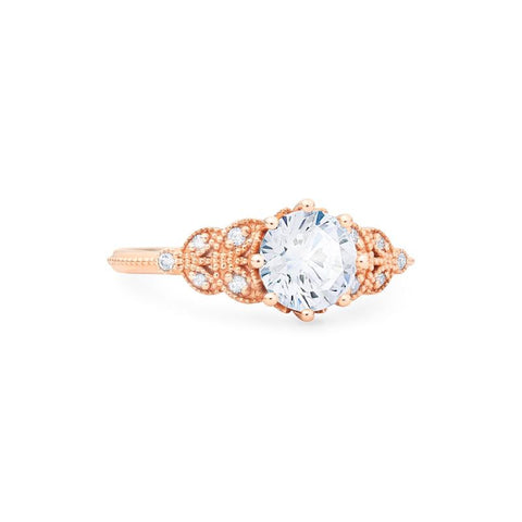 [Kerensa] Classic Floral Engagement Ring in Diamond / Moissanite Women's Ring michelliafinejewelry   