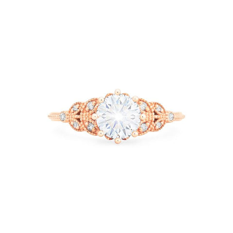 [Kerensa] Classic Floral Engagement Ring in Diamond / Moissanite Women's Ring michelliafinejewelry   