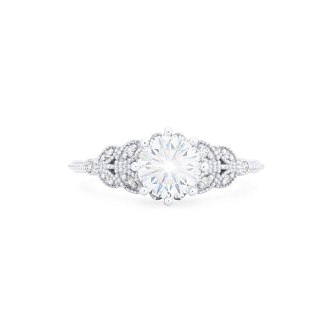 [Kerensa] Classic Floral Engagement Ring in Diamond / Moissanite Women's Ring michelliafinejewelry   