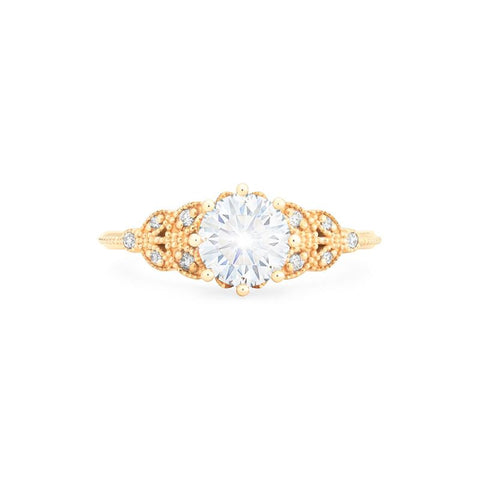 [Kerensa] Classic Floral Engagement Ring in Diamond / Moissanite Women's Ring michelliafinejewelry   
