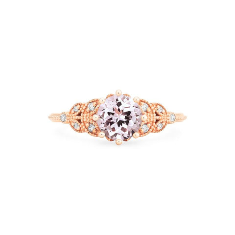 [Kerensa] Classic Floral Engagement Ring in Morganite Women's Ring michelliafinejewelry
