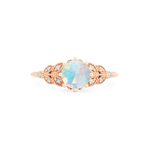 [Kerensa] Classic Floral Engagement Ring in Opal Women's Ring michelliafinejewelry