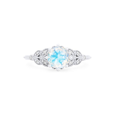 [Kerensa] Classic Floral Engagement Ring in Moonstone Women's Ring michelliafinejewelry