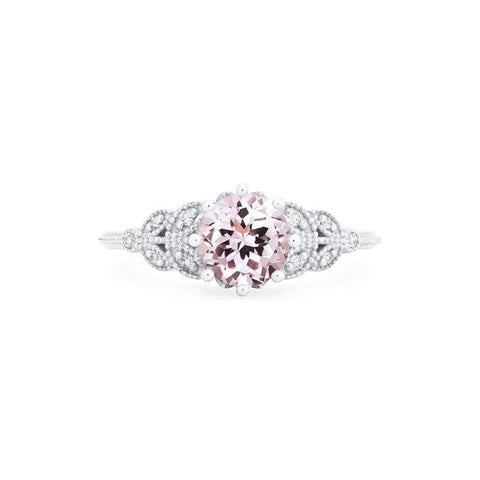 [Kerensa] Classic Floral Engagement Ring in Morganite Women's Ring michelliafinejewelry