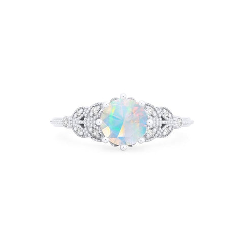 [Kerensa] Classic Floral Engagement Ring in Opal Women's Ring michelliafinejewelry