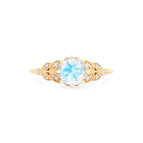 [Kerensa] Classic Floral Engagement Ring in Moonstone Women's Ring michelliafinejewelry