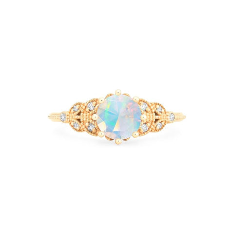 [Kerensa] Classic Floral Engagement Ring in Opal Women's Ring michelliafinejewelry