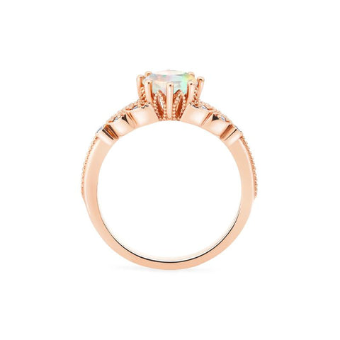 [Kerensa] Classic Floral Engagement Ring in Opal Women's Ring michelliafinejewelry