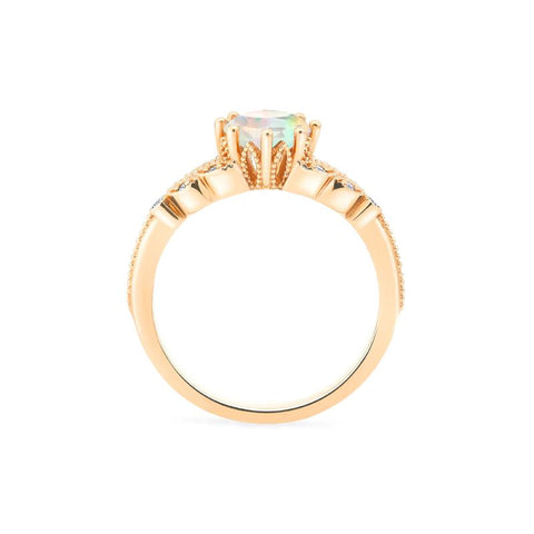 [Kerensa] Classic Floral Engagement Ring in Opal Women's Ring michelliafinejewelry