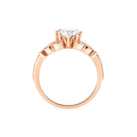 [Kerensa] Classic Floral Engagement Ring in Diamond / Moissanite Women's Ring michelliafinejewelry   