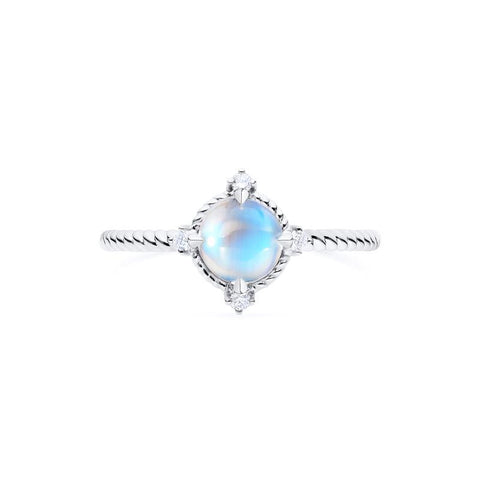 [Stella] Aura of Galaxy Engagement Ring in Moonstone Women's Ring michelliafinejewelry   