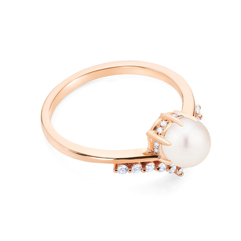 [Diane] Moonwake Ring in Akoya Pearl Women's Ring michelliafinejewelry   
