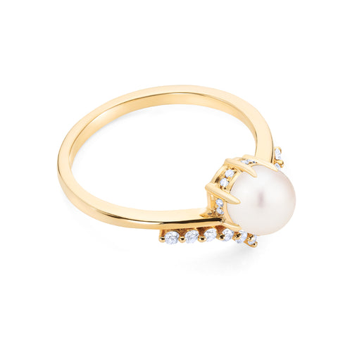 [Diane] Moonwake Ring in Akoya Pearl Women's Ring michelliafinejewelry   
