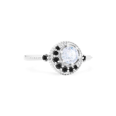 [Luna] Crescent Moon Engagement Ring in Diamond / Moissanite Women's Ring michelliafinejewelry   