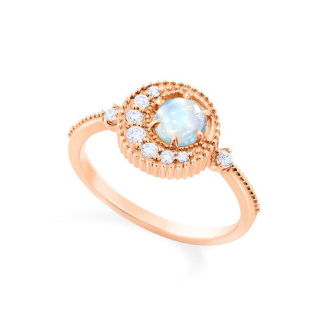 [Luna] Crescent Moon Ring in Moonstone Women's Ring michelliafinejewelry   