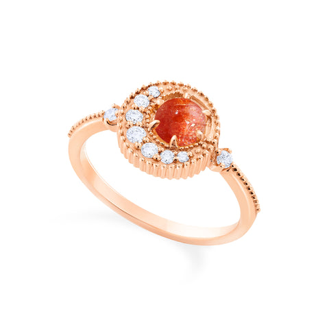 [Luna] Crescent Moon Ring in Sunstone Women's Ring michelliafinejewelry   