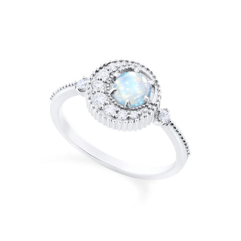 [Luna] Crescent Moon Ring in Moonstone Women's Ring michelliafinejewelry   