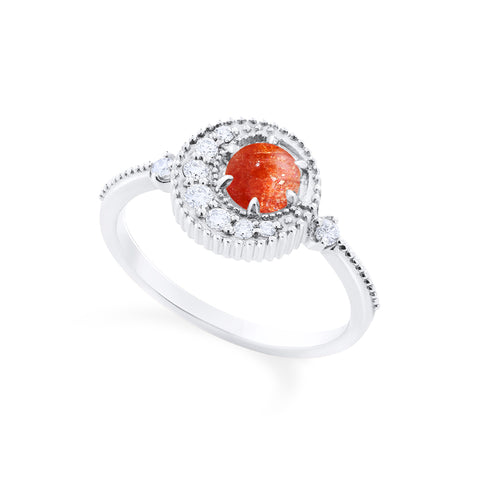 [Luna] Crescent Moon Ring in Sunstone Women's Ring michelliafinejewelry   