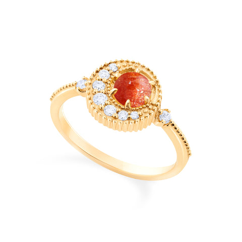 [Luna] Crescent Moon Ring in Sunstone Women's Ring michelliafinejewelry   
