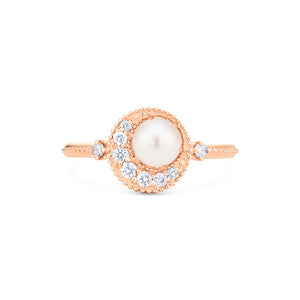 [Luna] Crescent Moon Ring in Akoya Pearl Women's Ring michelliafinejewelry   
