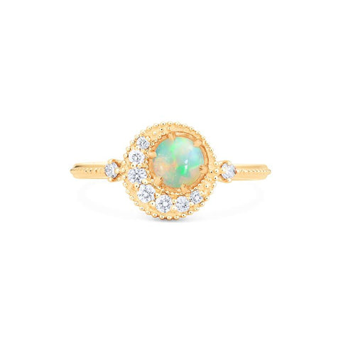 [Luna] Crescent Moon Ring in Australian Opal Women's Ring michelliafinejewelry   