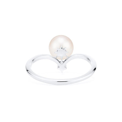 [Aisha] Moonrise Ring in Akoya Pearl Women's Ring michelliafinejewelry   