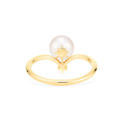[Aisha] Moonrise Ring in Akoya Pearl Women's Ring michelliafinejewelry   