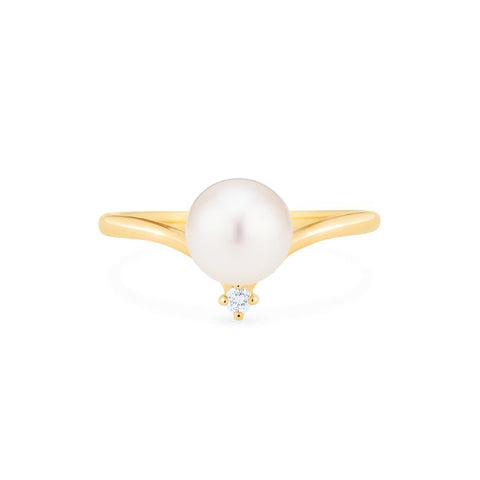 [Aisha] Moonrise Ring in Akoya Pearl Women's Ring michelliafinejewelry   
