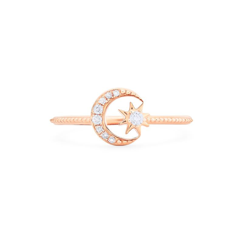 [Divina] Diamond Moon and Star Ring Women's Ring michelliafinejewelry   