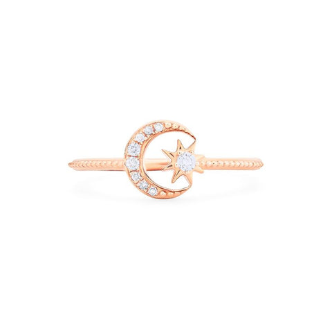 [Divina] Diamond Moon and Star Ring Women's Ring michelliafinejewelry   
