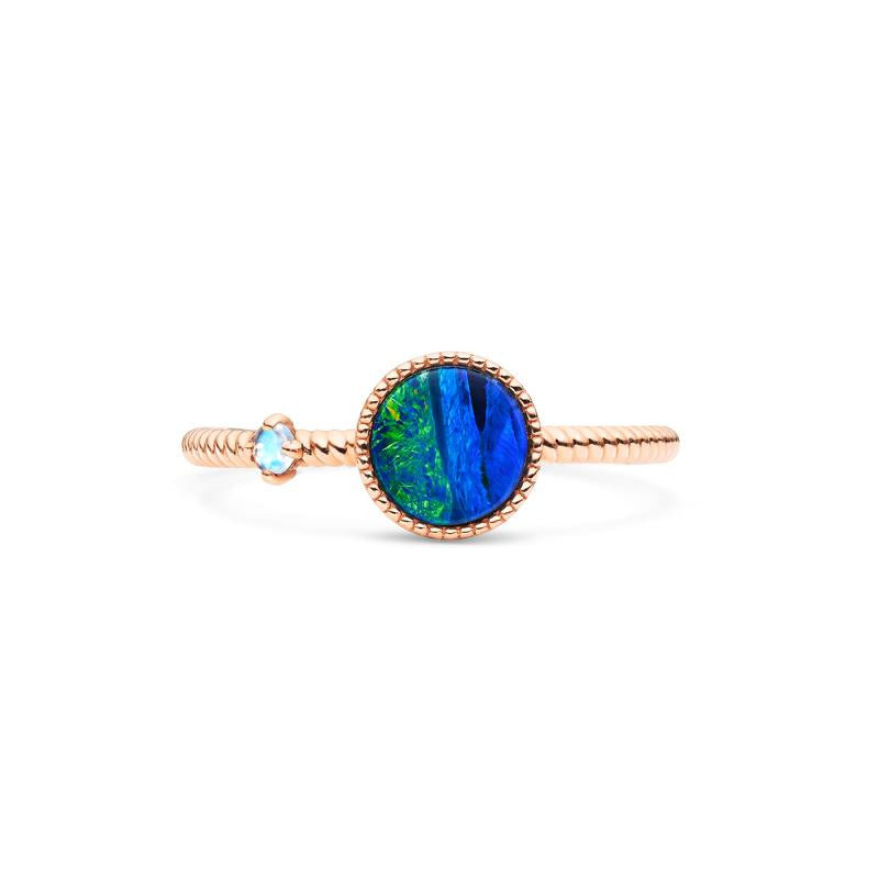 [Terra] Ready-to-Ship Earth View Ring in Australian Boulder Opal Women's Ring michelliafinejewelry   