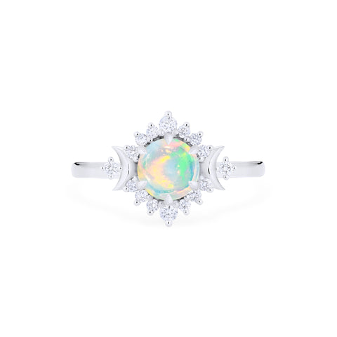 [Selene] Moon Goddess Engagement Ring in Australian Opal Women's Ring michelliafinejewelry