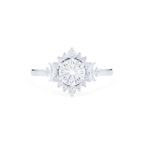 [Selene] Moon Goddess Engagement Ring in Diamond / Moissanite Women's Ring michelliafinejewelry