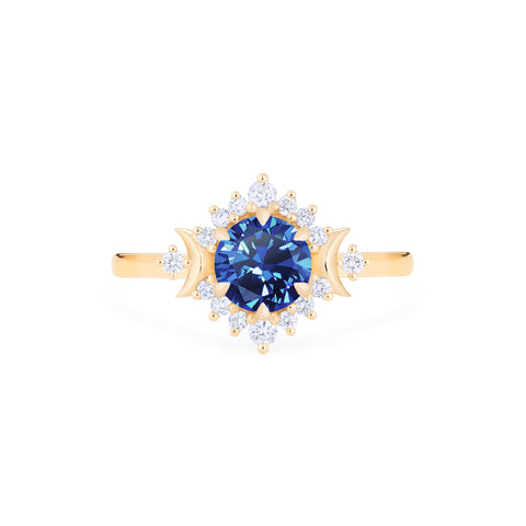 [Selene] Moon Goddess Engagement Ring in Blue Sapphire Women's Ring michelliafinejewelry   