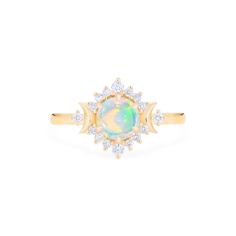 [Selene] Moon Goddess Engagement Ring in Australian Opal Women's Ring michelliafinejewelry
