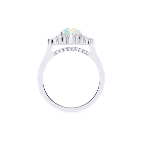[Selene] Moon Goddess Engagement Ring in Australian Opal Women's Ring michelliafinejewelry