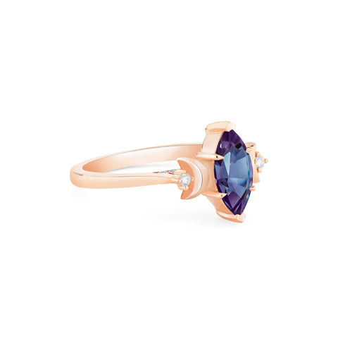 [Cressida] Moon Goddess Marquise Cut Ring in Lab Alexandrite Women's Ring michelliafinejewelry   