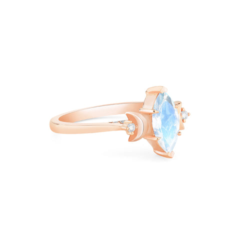[Cressida] Moon Goddess Marquise Cut Ring in Moonstone Women's Ring michelliafinejewelry   